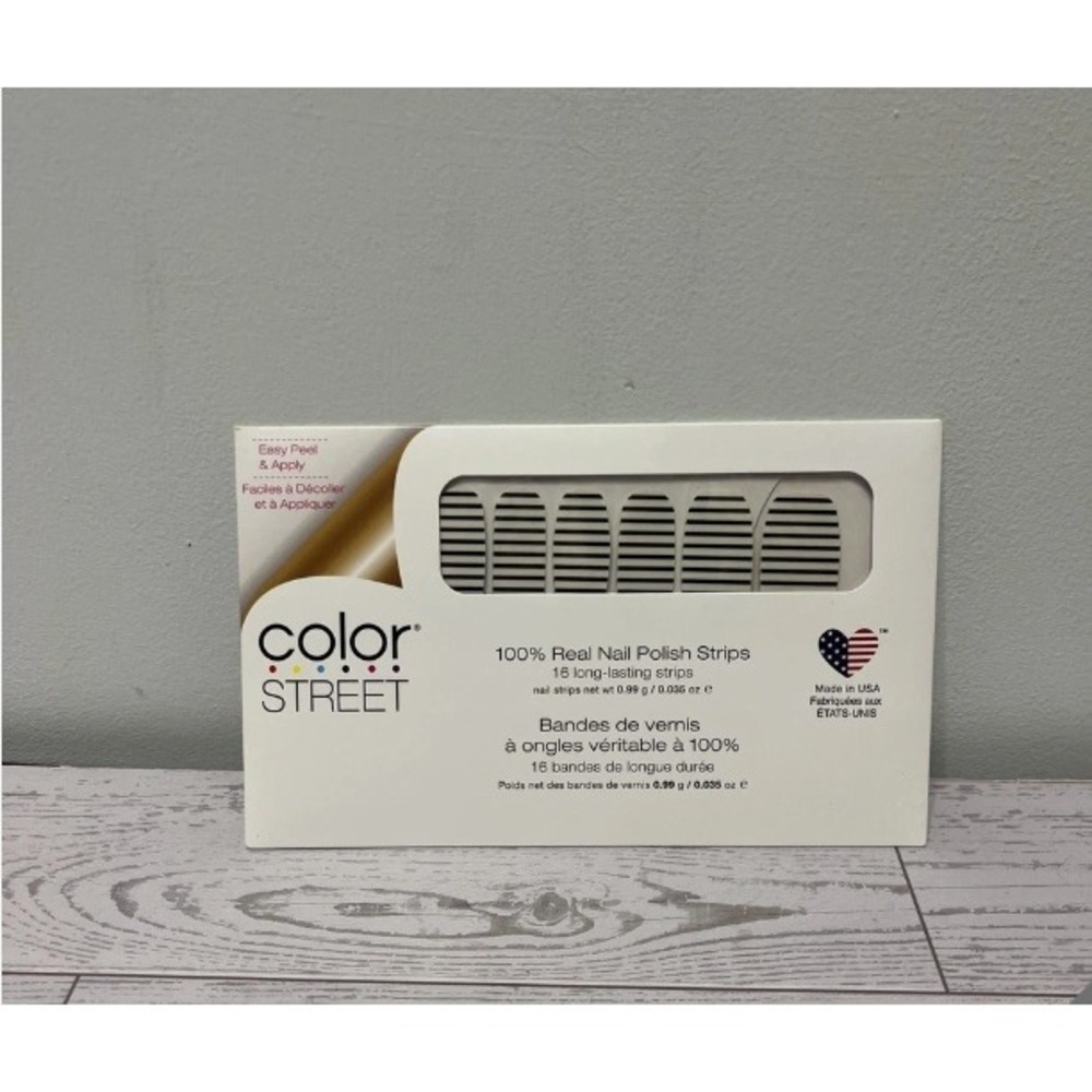 Color Street Nail Polish Strips Black White Horizontal Stripes 16 Count NEW